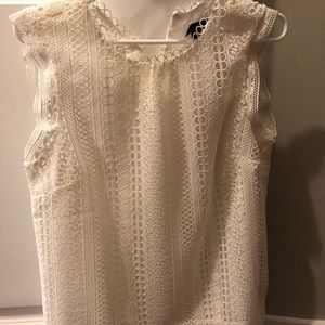 Jcrew white lace blouse size 4